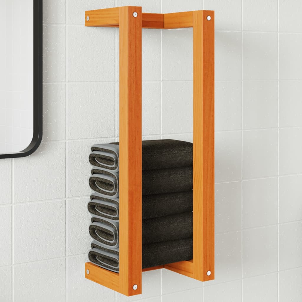 Vidaxl håndklædeholder 23x18x60 cm Solid fyrretræbrun