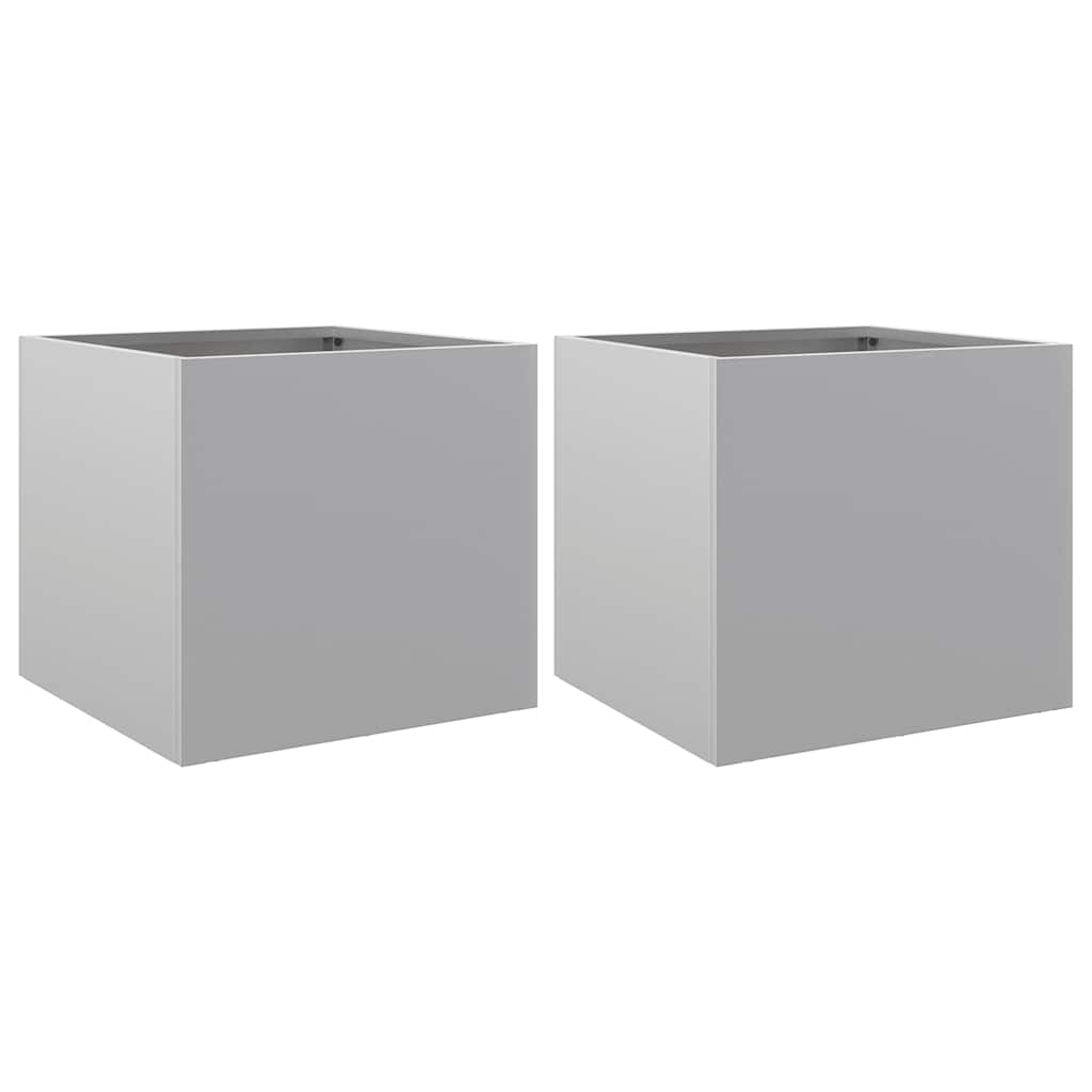 Vidaxx plantekasser 2 stk 32x30x29 cm galvaniseret stål sølv farve