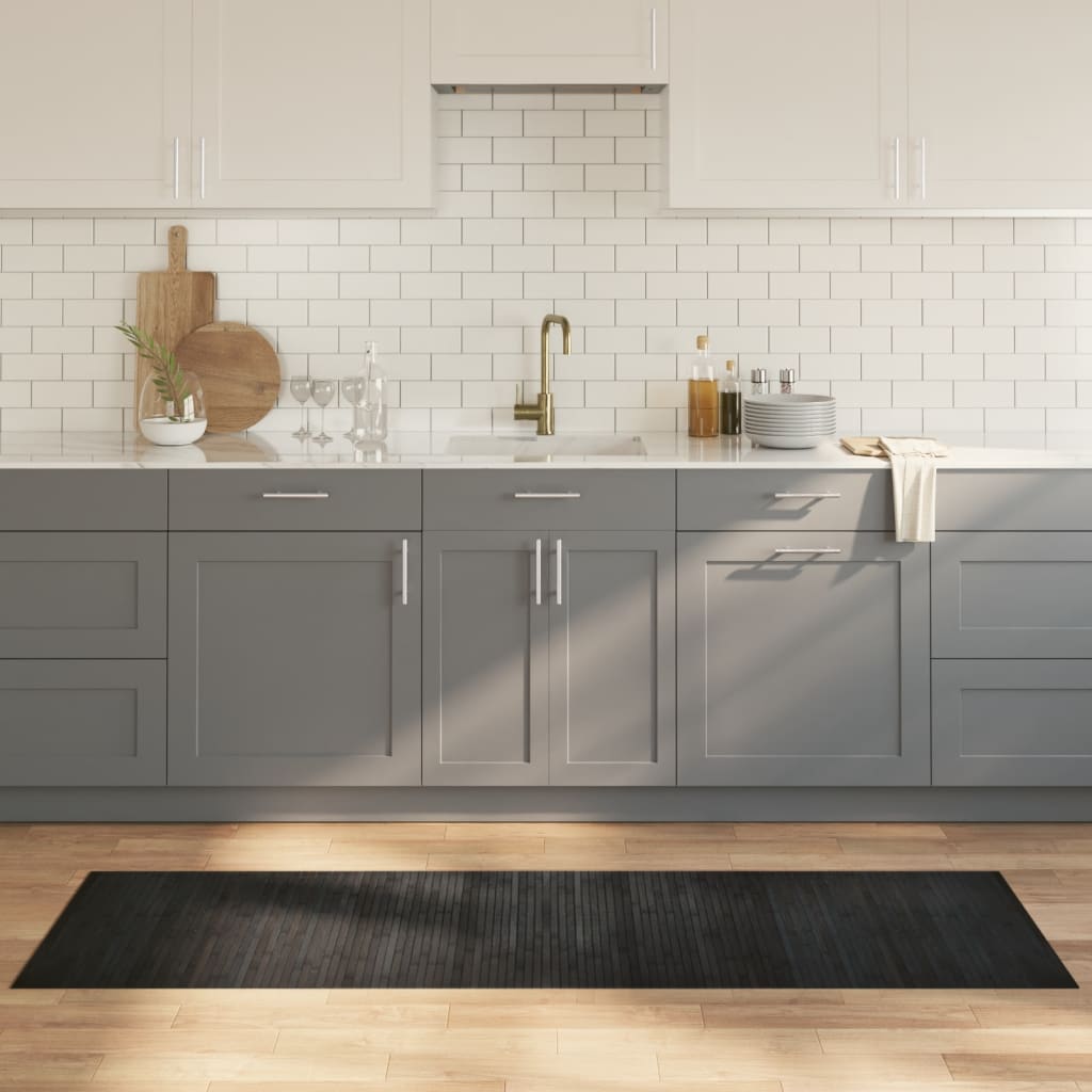 Vidaxl vloerkleed rechthoekig 60x200 cm bamboe grijs