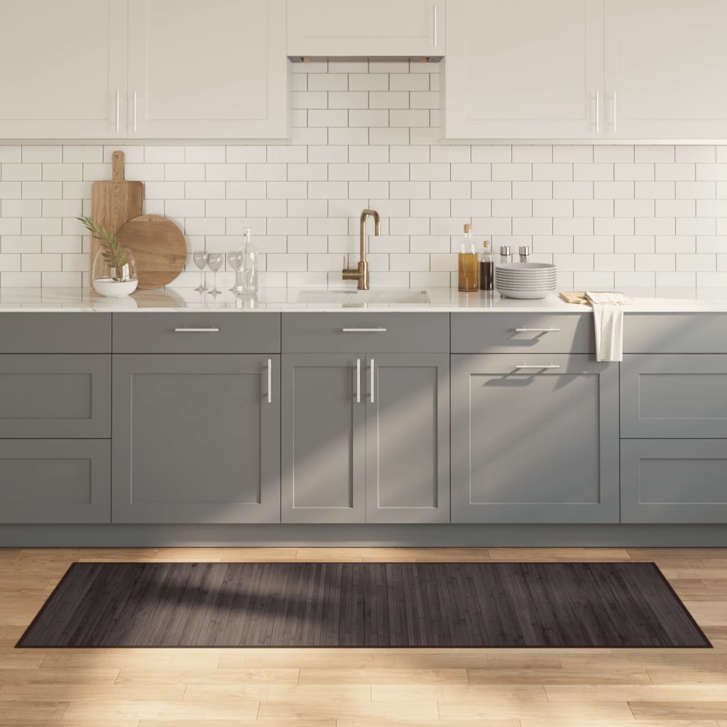Vidaxx rektangulært tæppe 70x200 cm bambus mørkebrunt