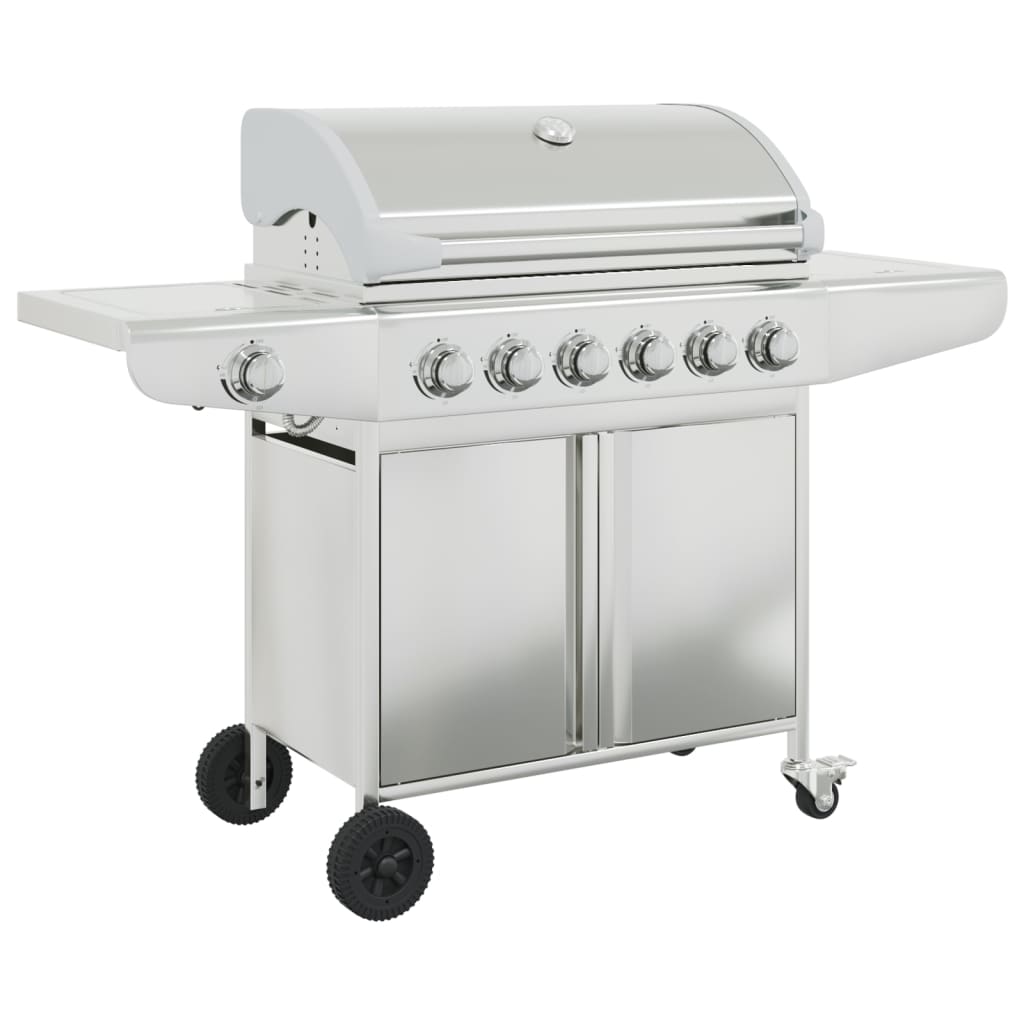 VidaXL Gasgrill med 7 brændere rustfrit stål sølvfarvet