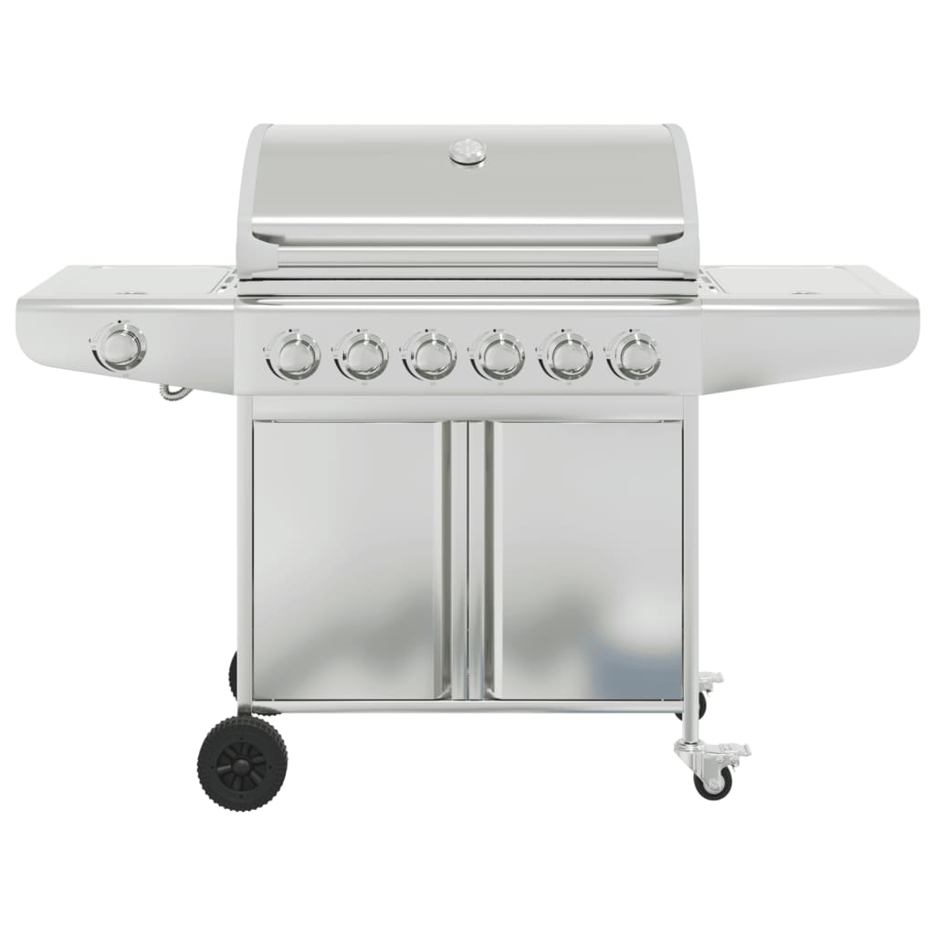 VidaXL Gasgrill med 7 brændere rustfrit stål sølvfarvet
