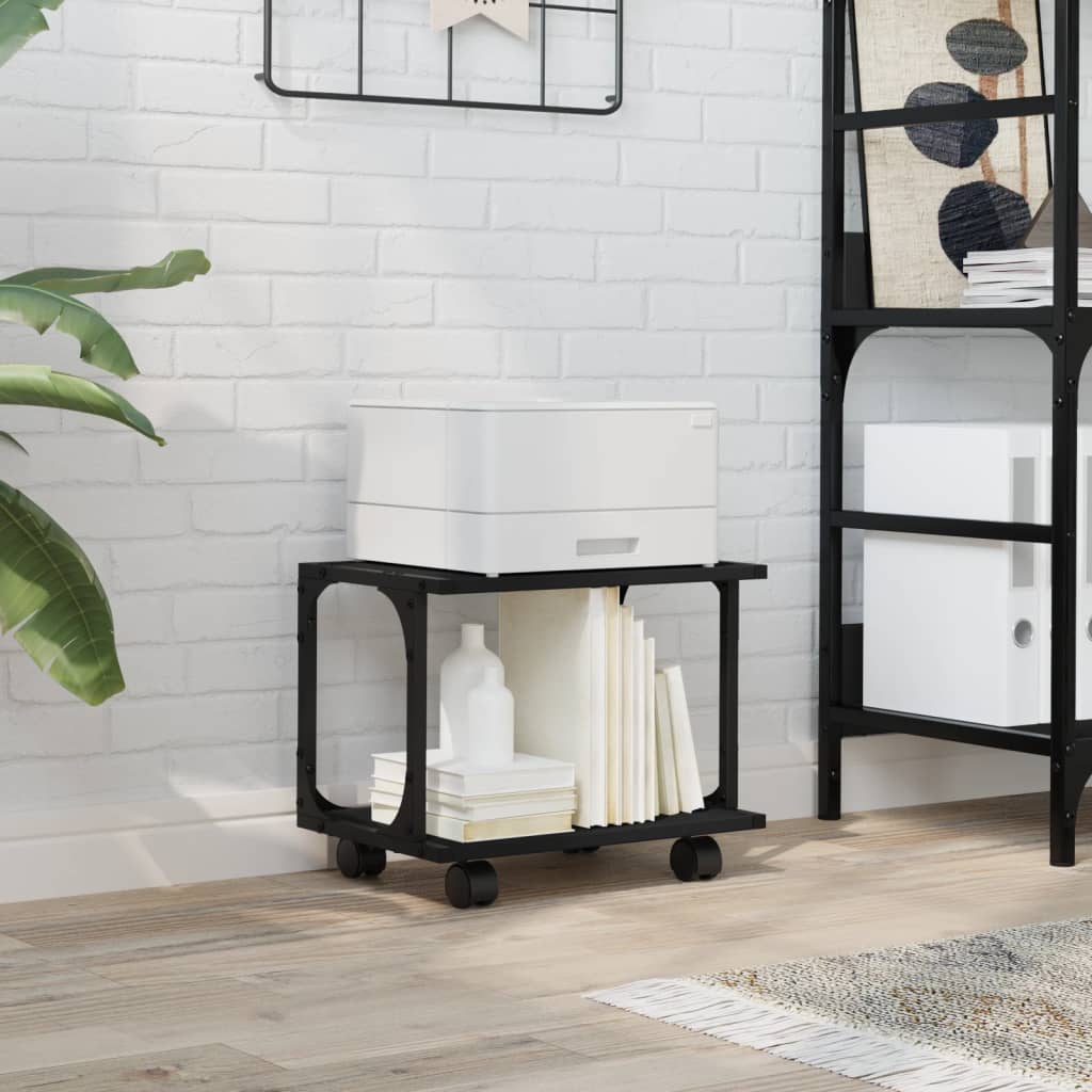 VidaXL Printerskab 2-lags 41x28x33,5 cm forarbejdet træ sort