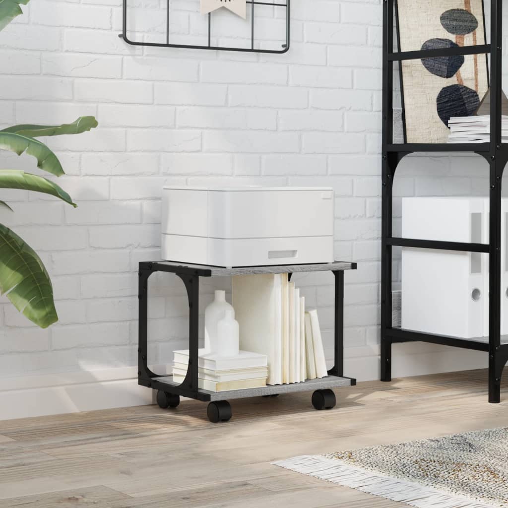 VidaXL printerskab 2-lags 41x28x33,5 cm konstrueret træ grå sonoma