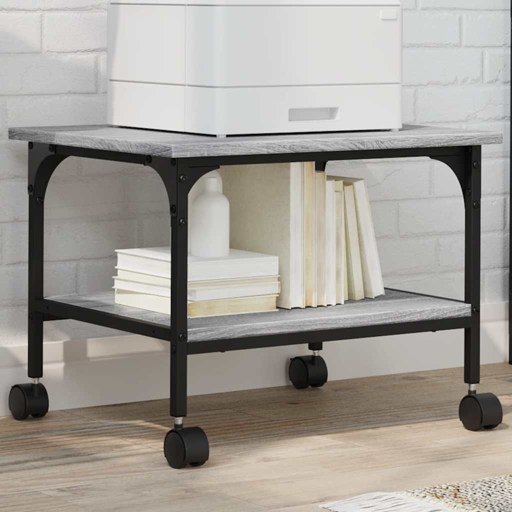 Vidaxx printerskab 2-lags 50x40x38 cm forarbejdet træ grå sonoma