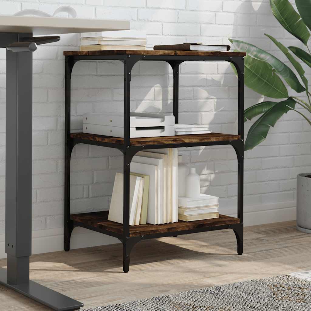 VidaXL printerskab 3-lags 50x41x75 cm forarbejdet træ, røget eg