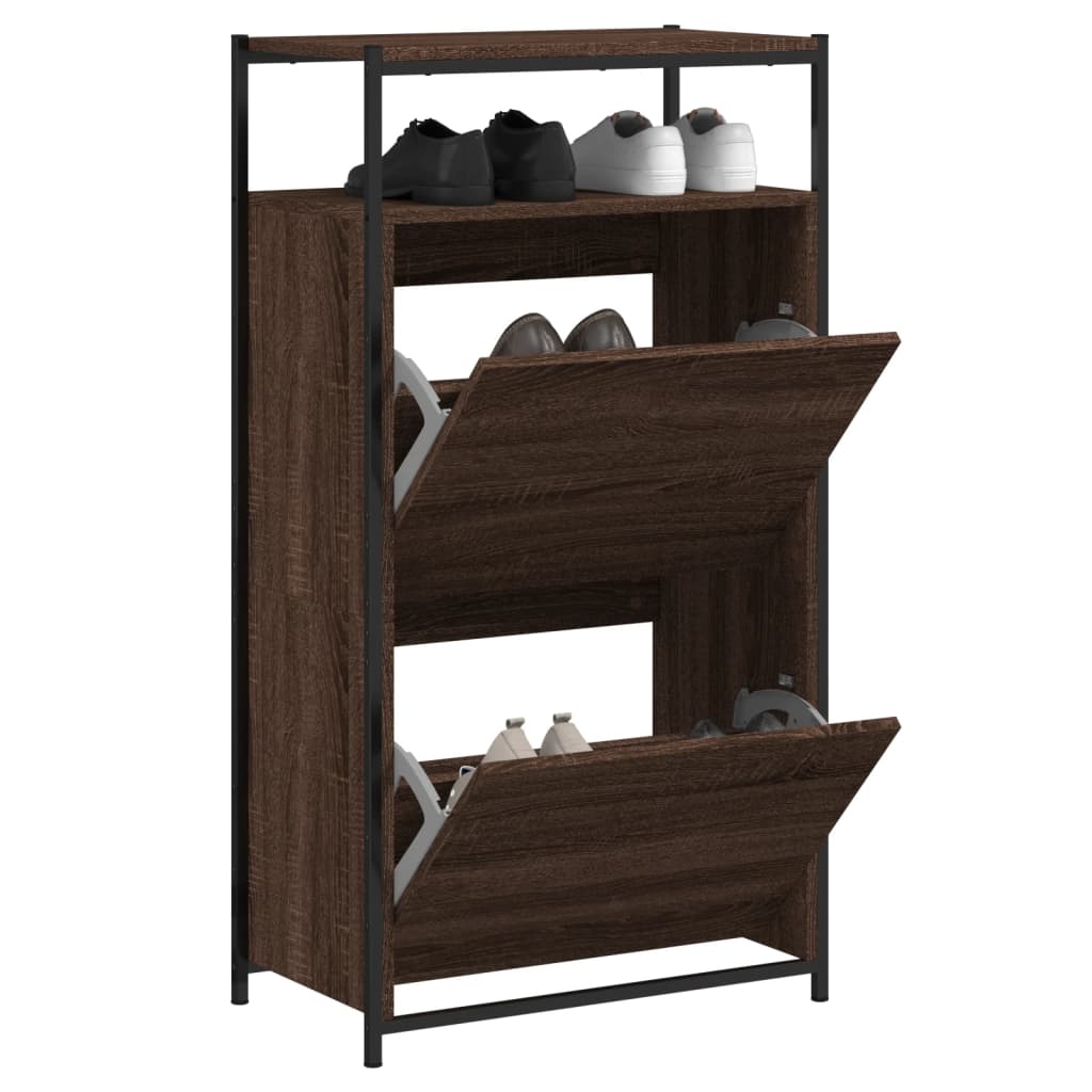Vidaxx skoskab 60x34x112 cm færdig træbrun eg farve