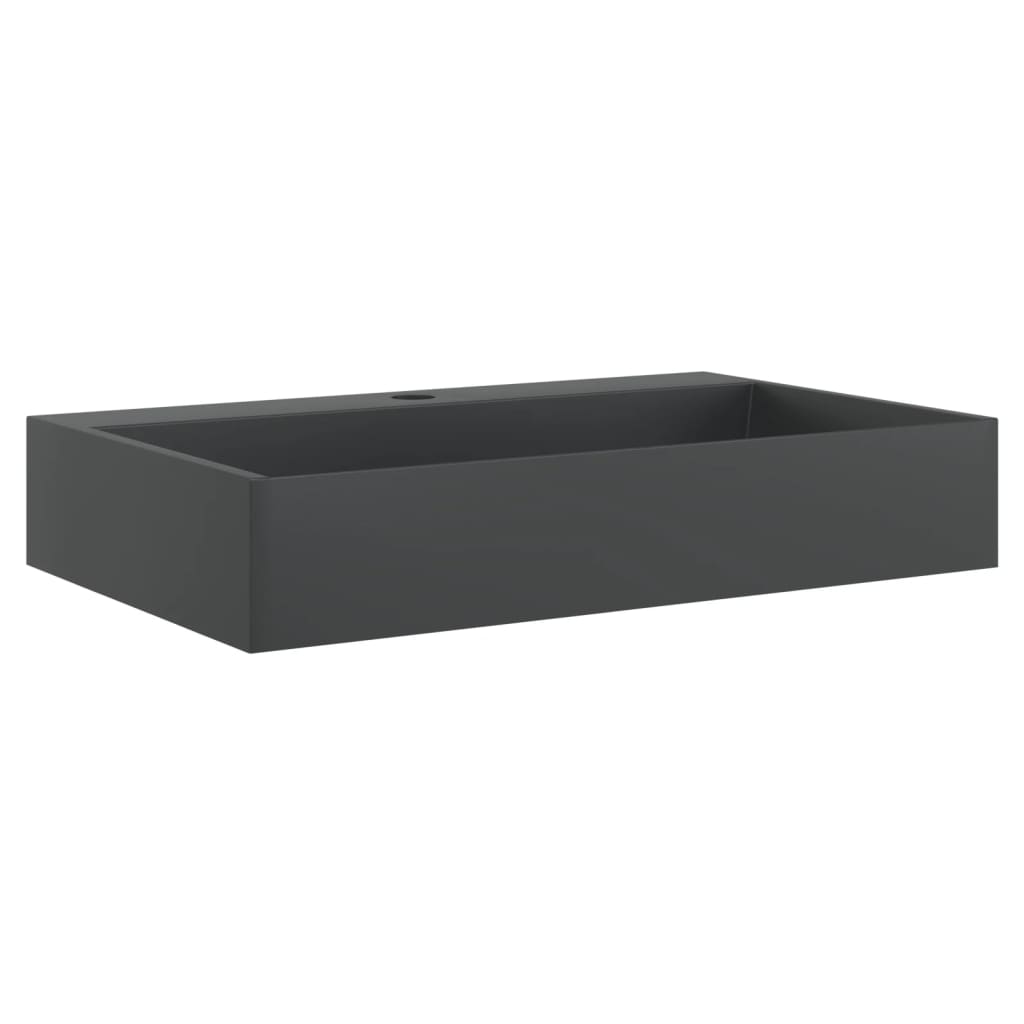 Vidaxx håndvask 60x38x11 cm støbt mineralmarmor matsort