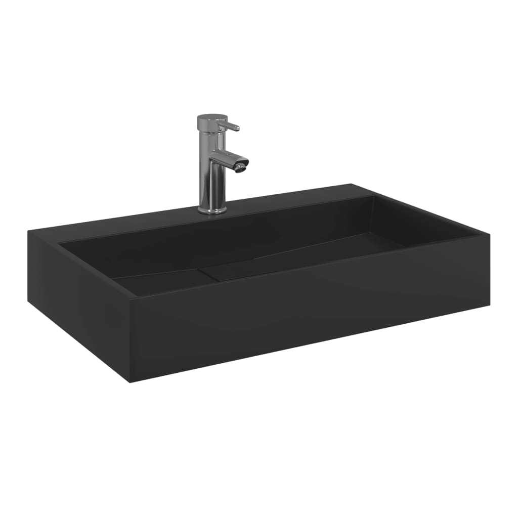 Vidaxx håndvask 60x38x11 cm støbt mineralmarmor matsort