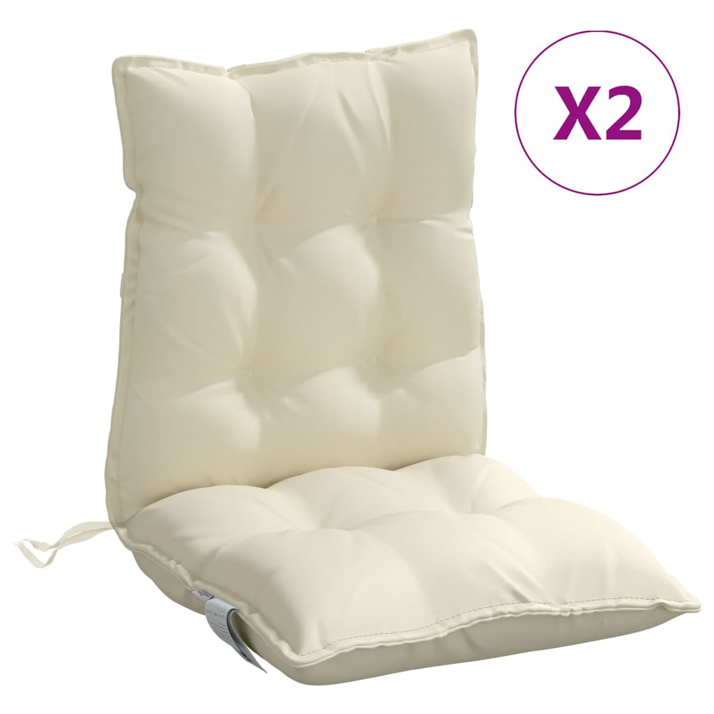 VidaXL stolehynder 2 stk lav ryg oxford stof cremefarvet
