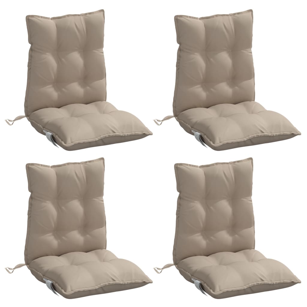 VidaXL stolehynder 4 stk lav ryg oxford stof taupe