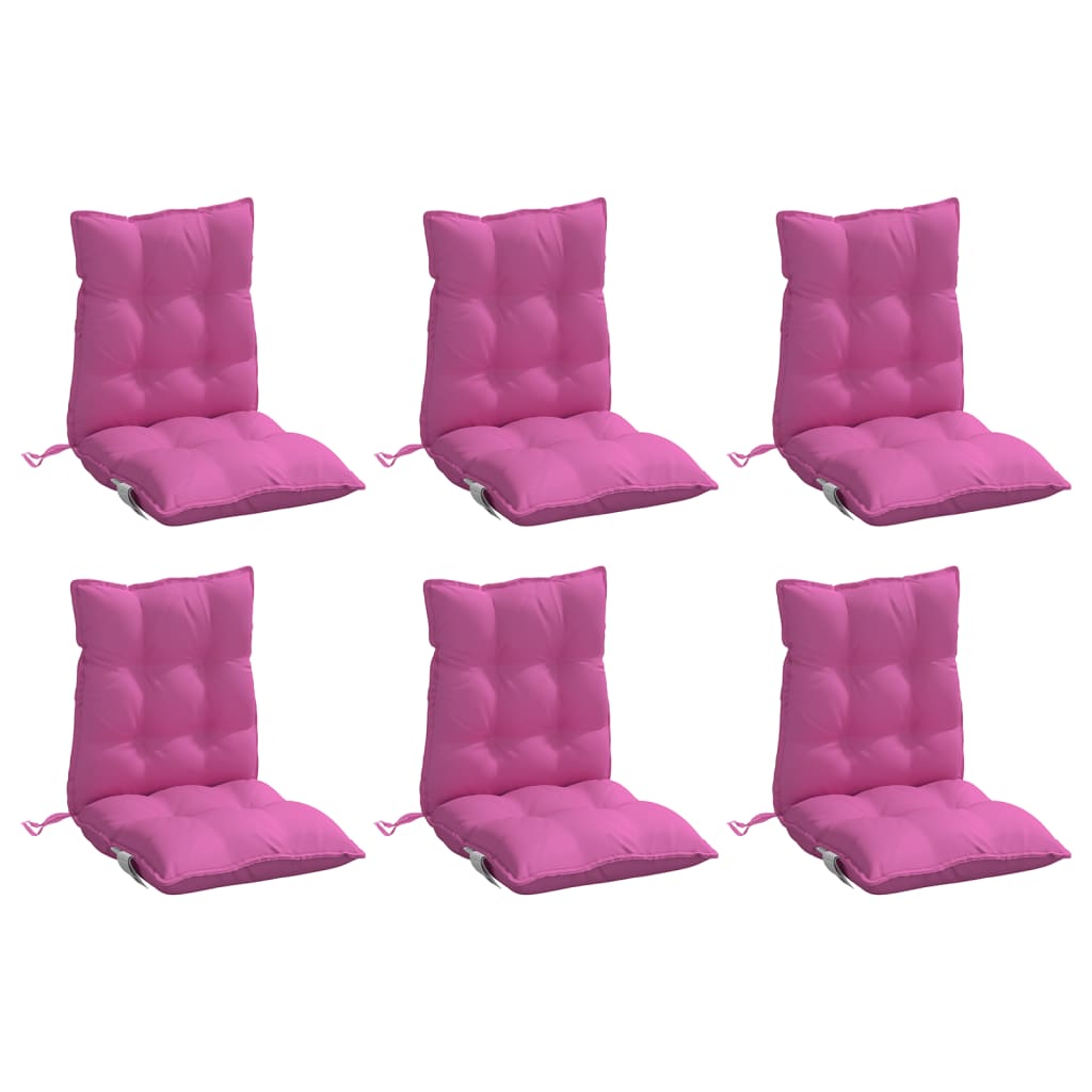 VidaXL stolehynder 6 stk lav ryg oxford stof pink