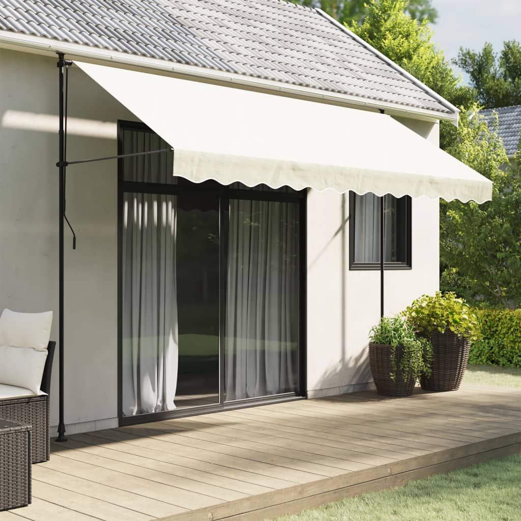 VidaXL Erstatningsstof til forteltskørt stribet 3,5 m creme