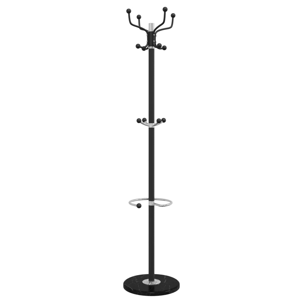 VidaXL knagerække med paraplyholder 180 cm pulverlakeret jernsort