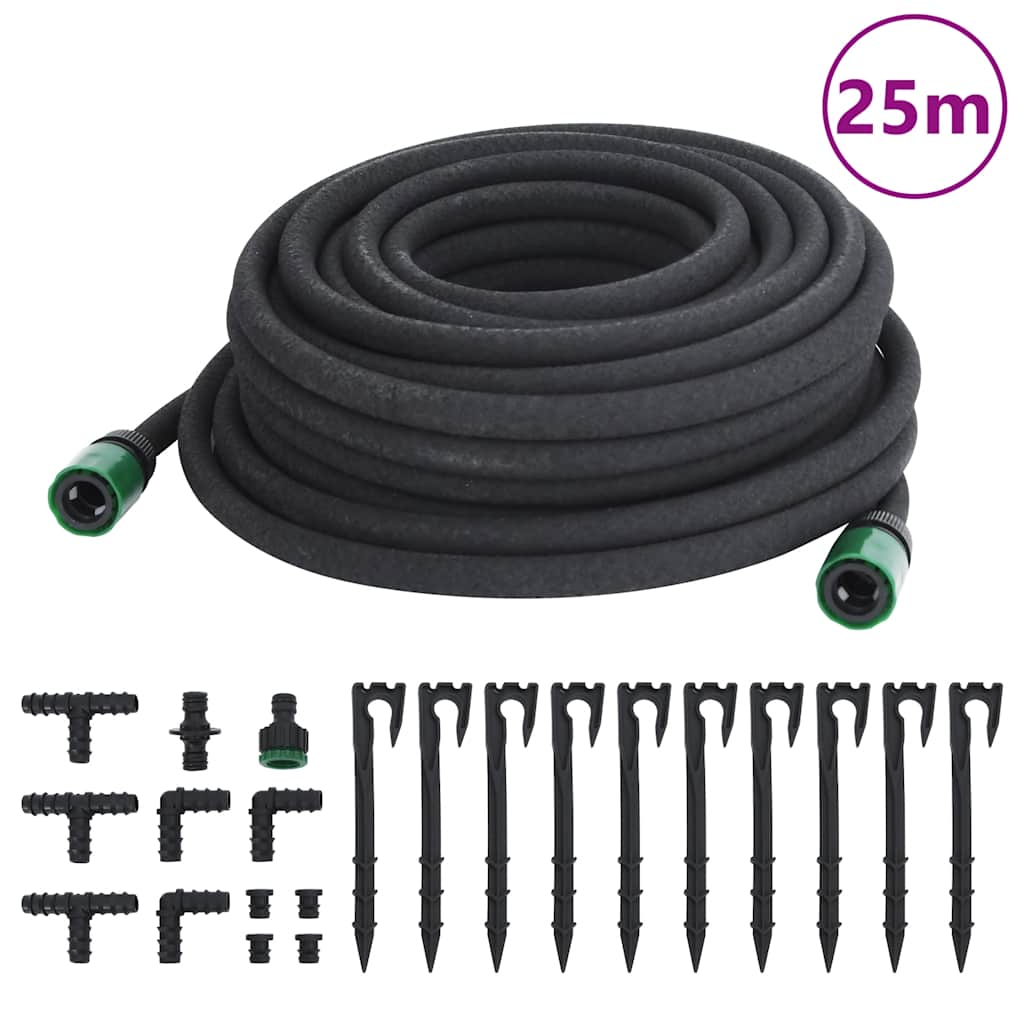 VidaXL drypslange 0,6'' 25 m gummi sort