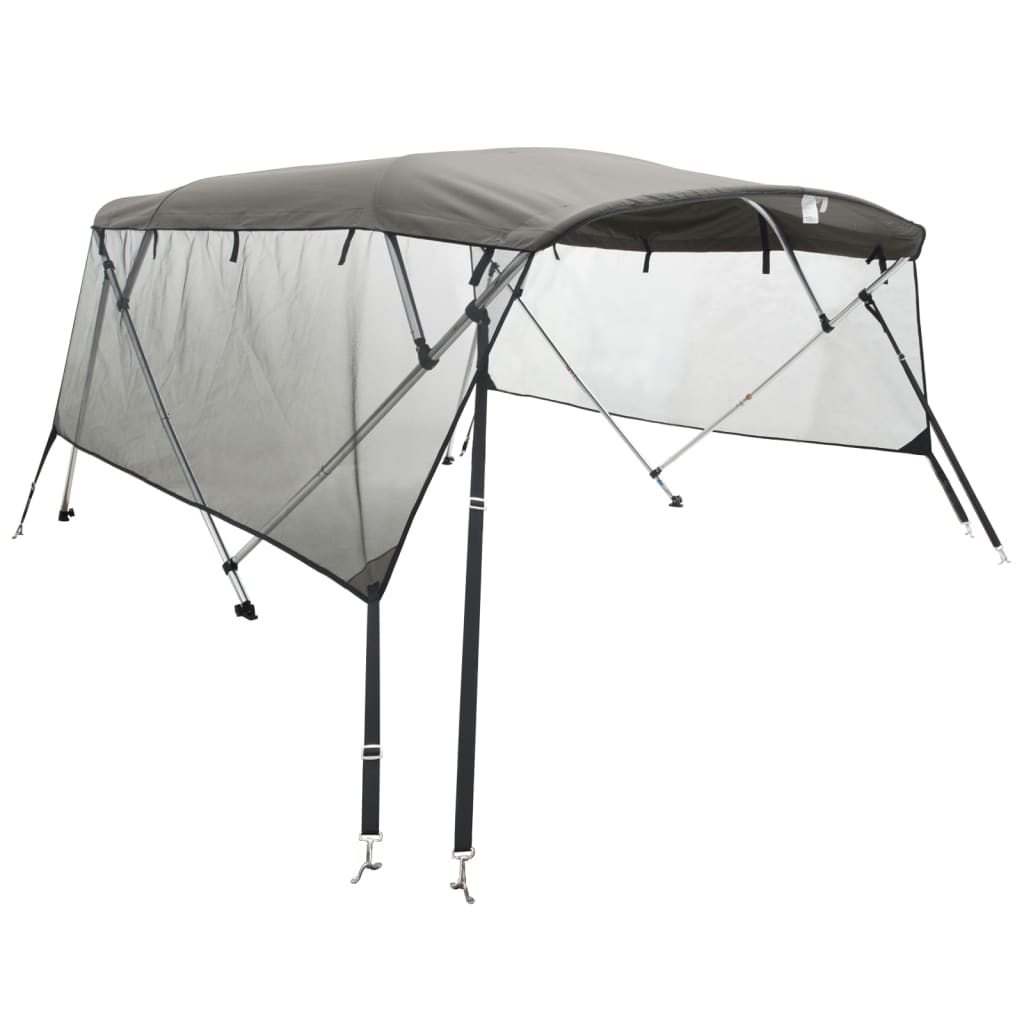 VidaXL bimini top 4 buer med mesh sidevægge 243x(185-198)x137 cm