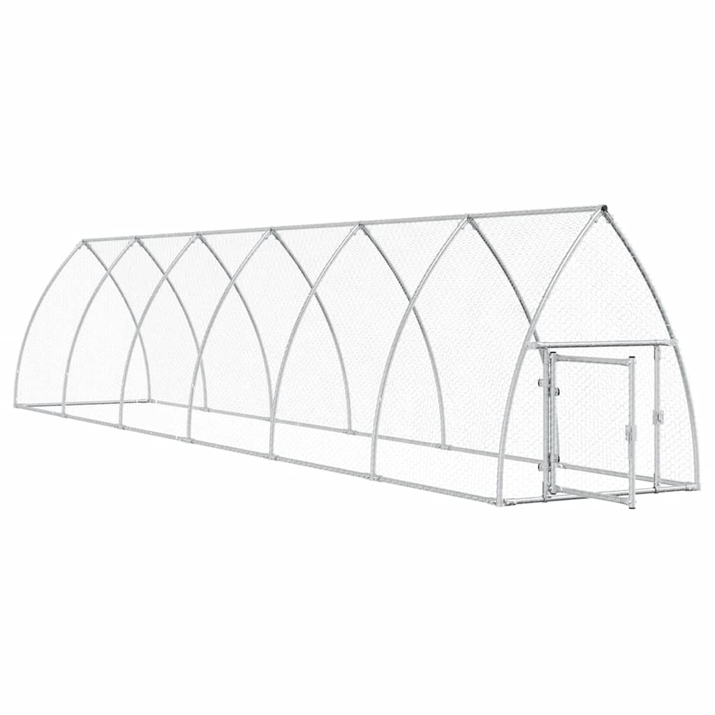 Vidaxx hønsegård 600x105x120 cm galvaniseret stål sølvfarvet