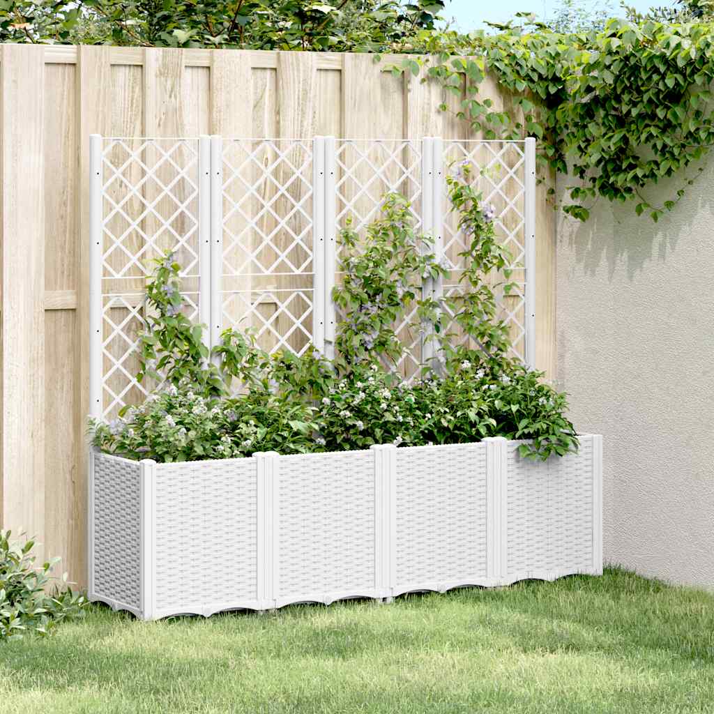 Vidaxx plantekasse med espalier 160x40x140 cm polypropylen hvid
