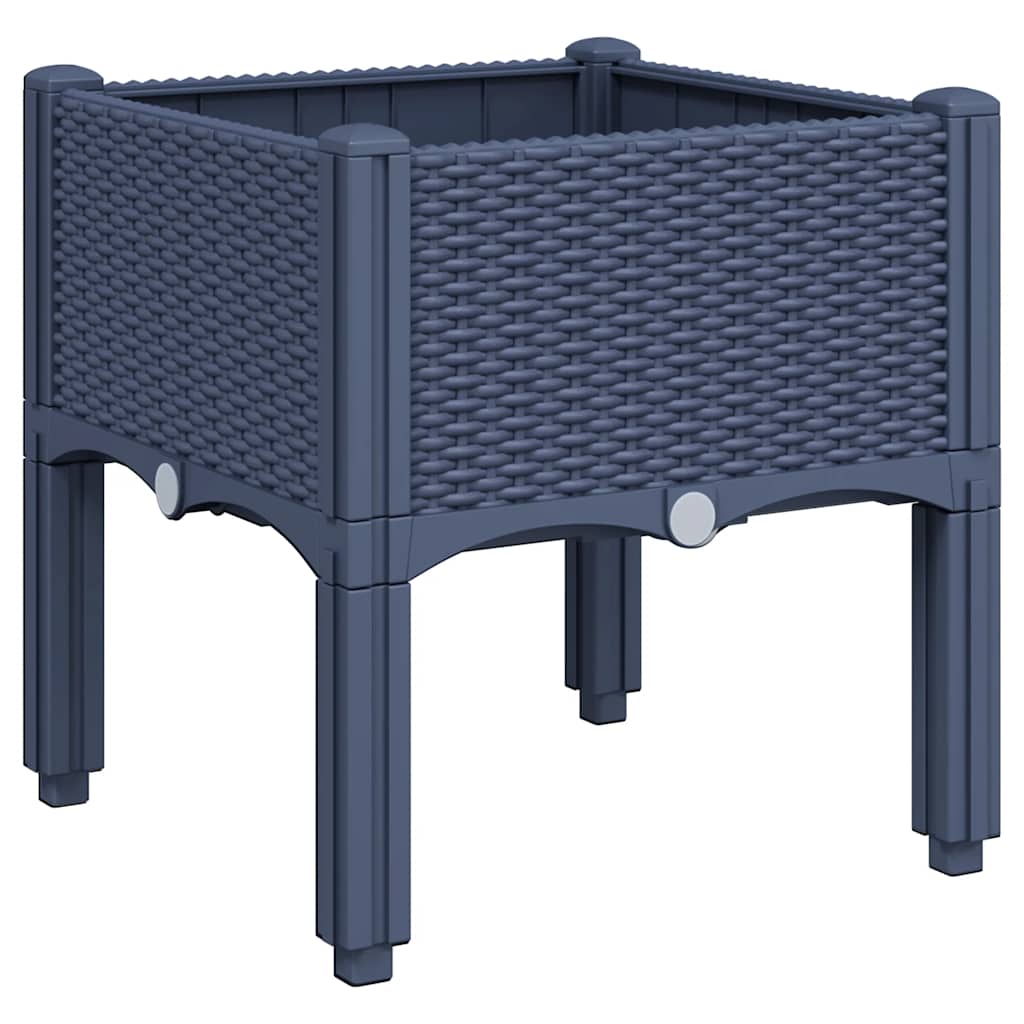 Vidaxx plantekasse med ben 40x40x42 cm polypropylen blå-grå