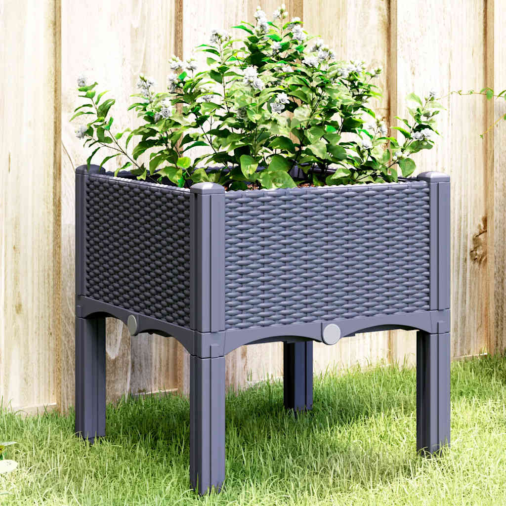 Vidaxx plantekasse med ben 40x40x42 cm polypropylen blå-grå