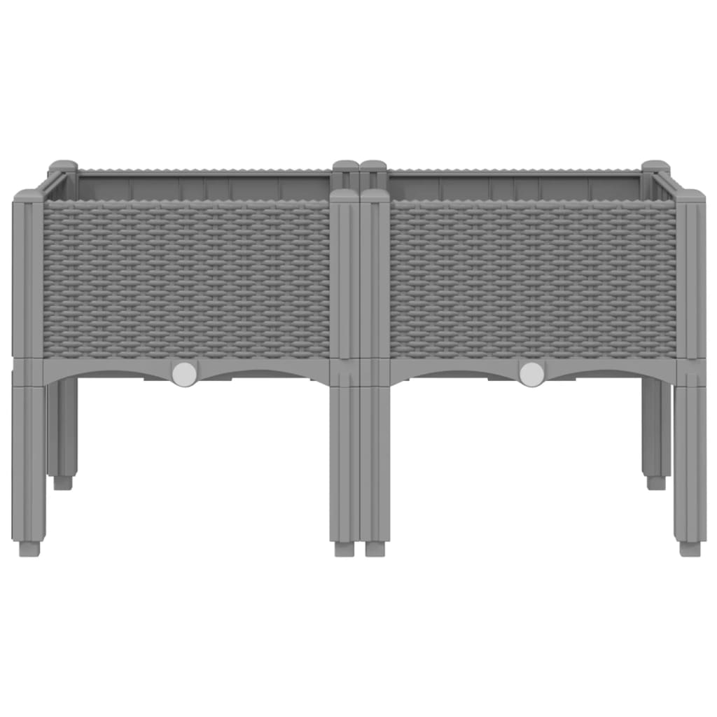 Vidaxx plantekasse med ben 80x40x42 cm polypropylen lysegrå