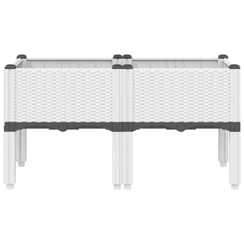 Vidaxx plantekasse med ben 80x40x42 cm polypropylen hvid