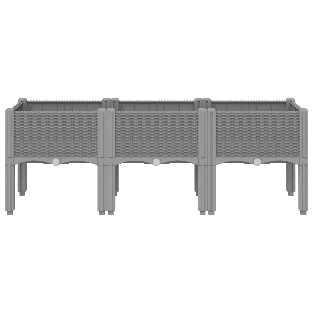 Vidaxx plantekasse med ben 120x40x42 cm polypropylen lysegrå