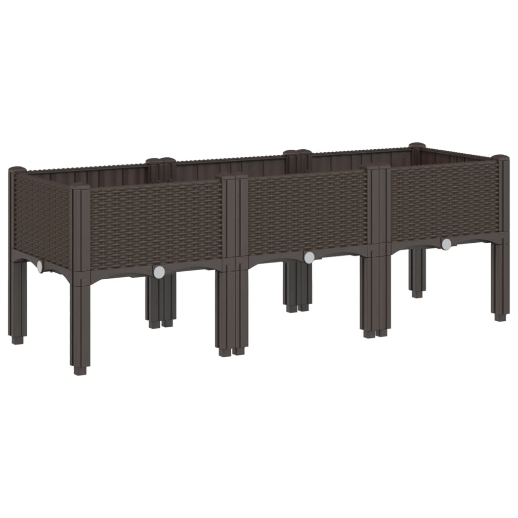 Vidaxx plantekasse med ben 120x40x42 cm polypropylen brun