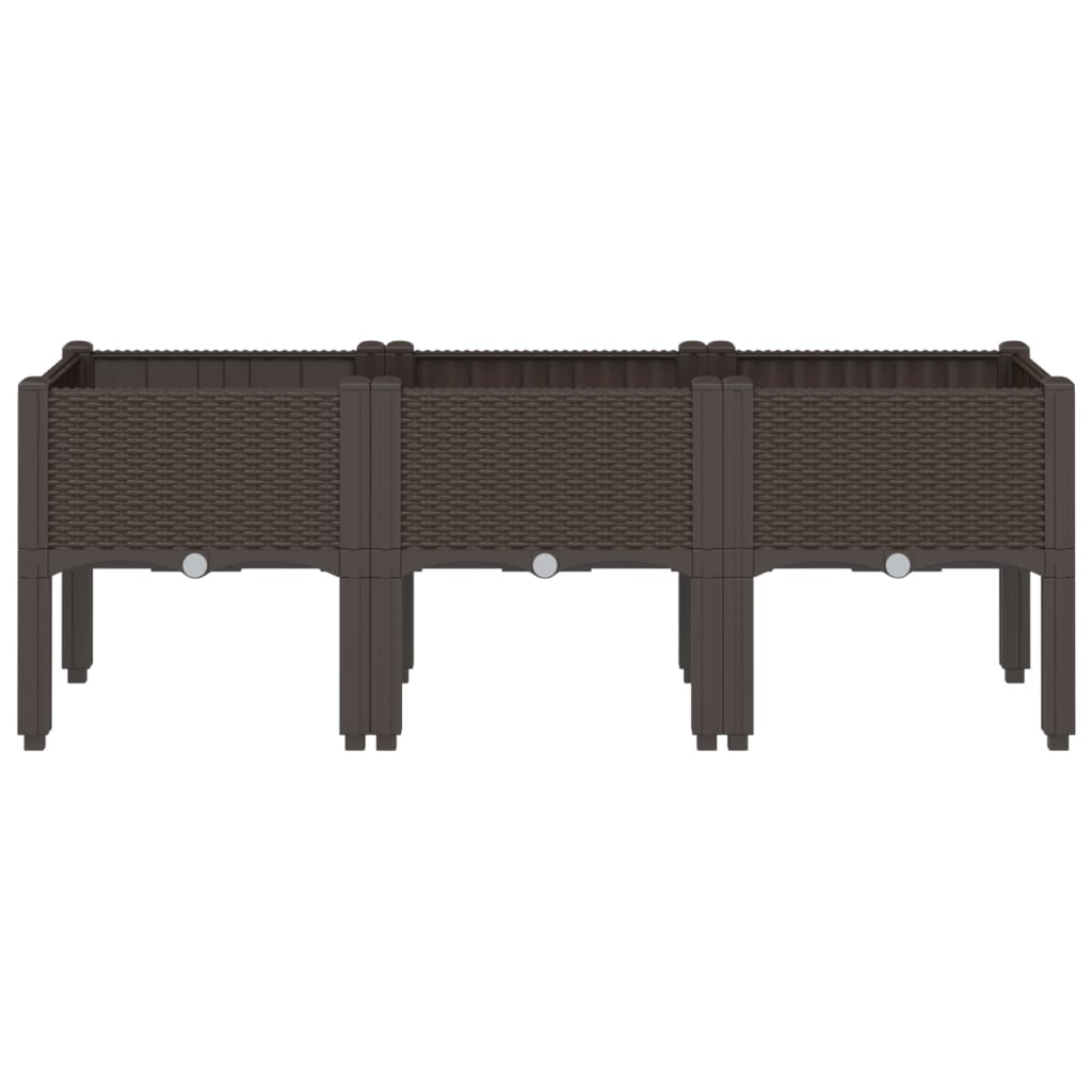 Vidaxx plantekasse med ben 120x40x42 cm polypropylen brun