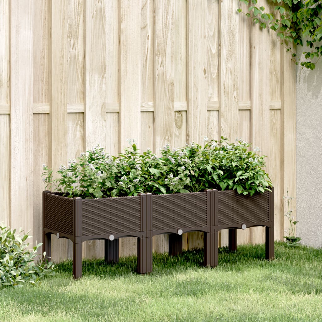 Vidaxx plantekasse med ben 120x40x42 cm polypropylen brun
