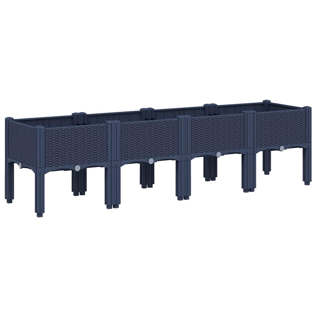 Vidaxx plantekasse med ben 160x40x42 cm polypropylen blå-grå