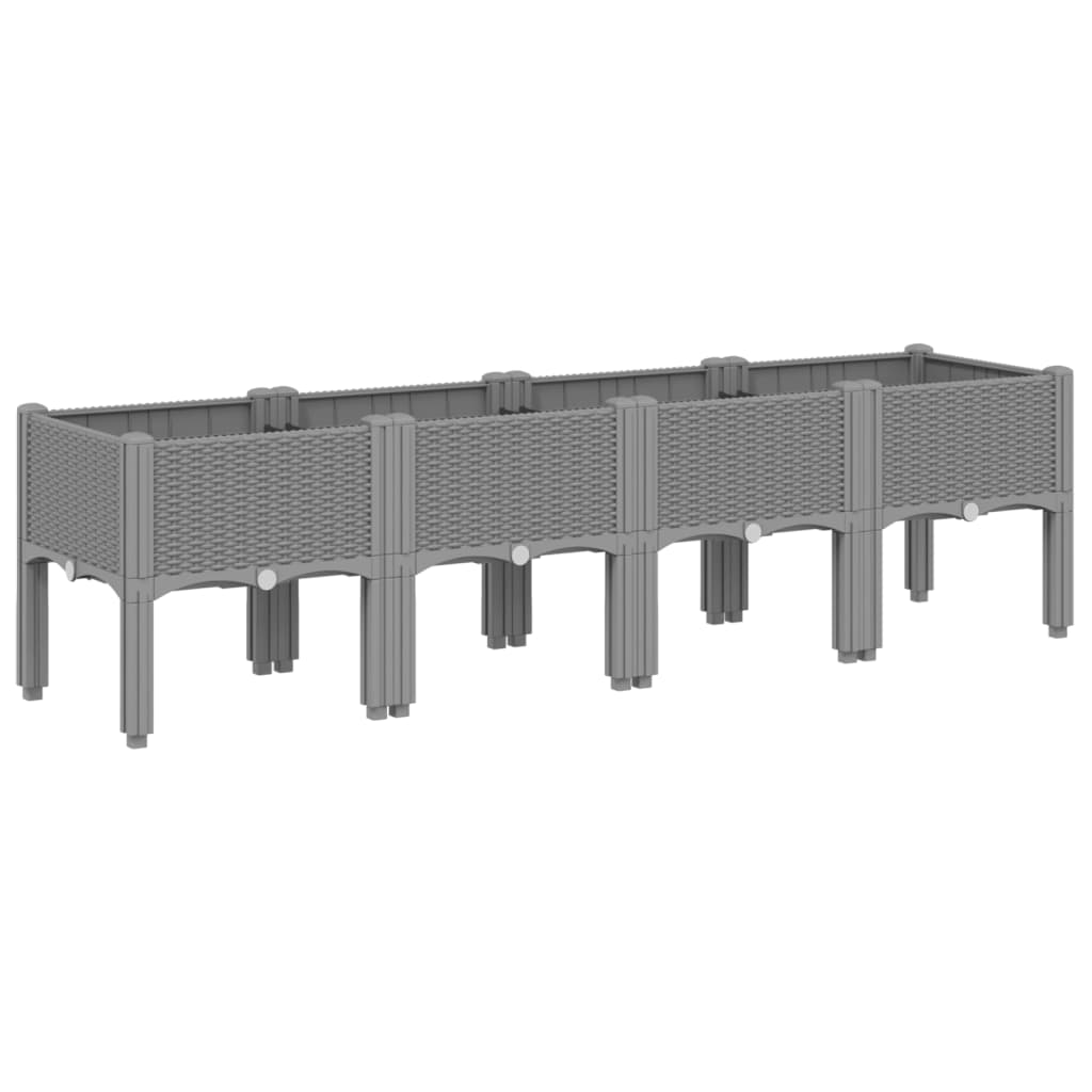 Vidaxx plantekasse med ben 160x40x42 cm polypropylen lysegrå