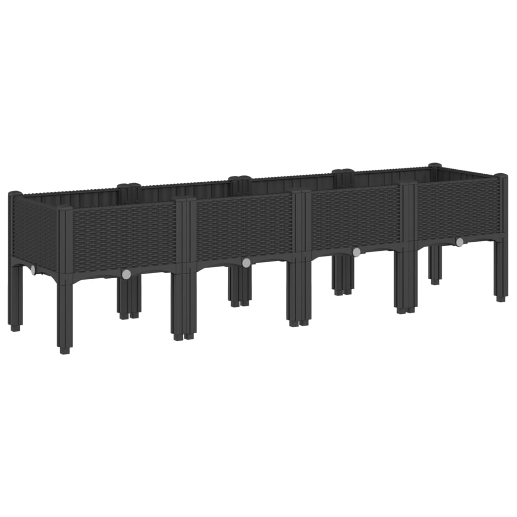 Vidaxx plantekasse med ben 160x40x42 cm polypropylen sort