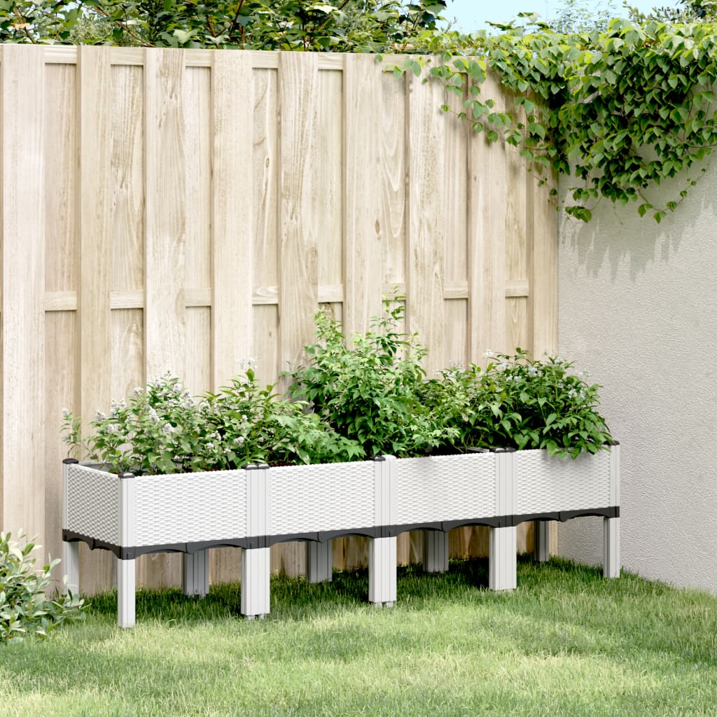Vidaxx plantekasse med ben 160x40x42 cm polypropylen hvid