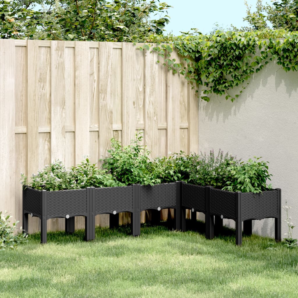 Vidaxx plantekasse med ben 160x120x42 cm polypropylen sort
