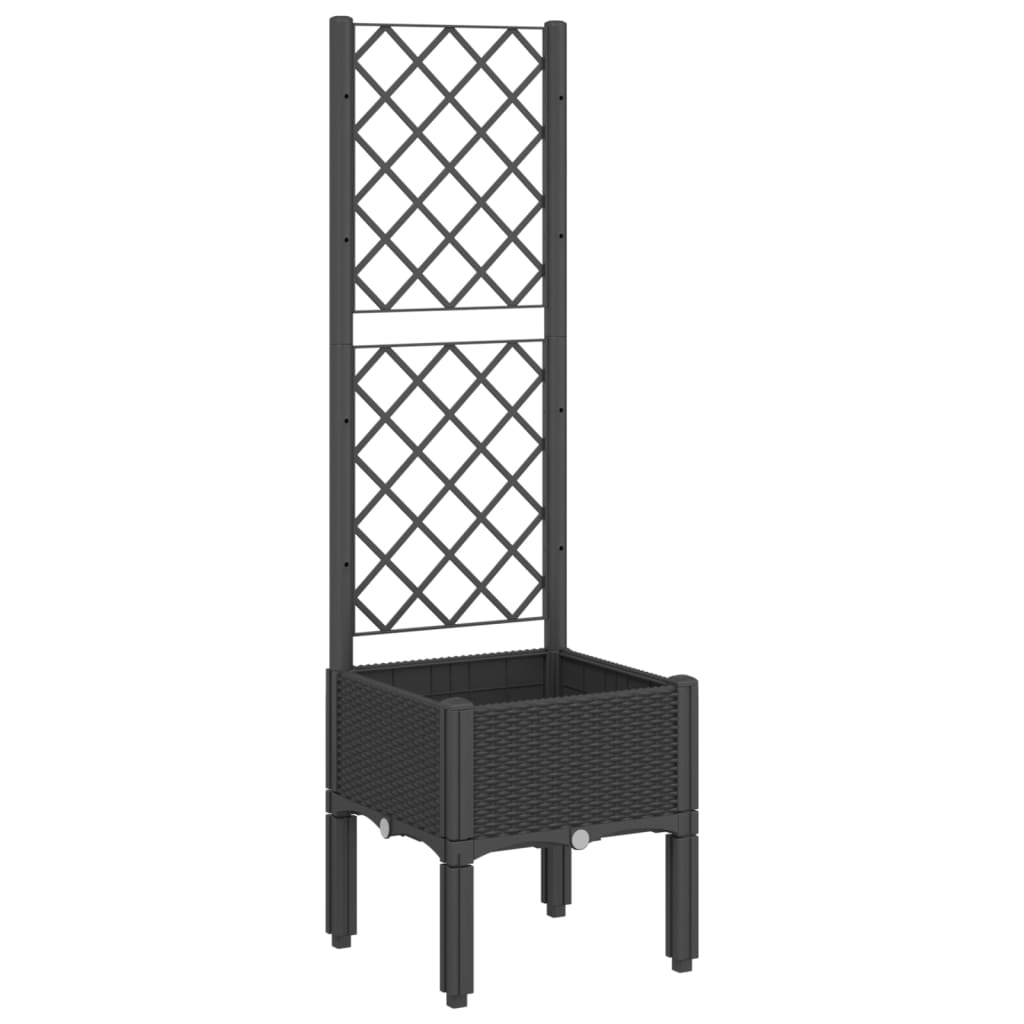 Vidaxx plantekasse med espalier 40x40x142 cm polypropylen sort