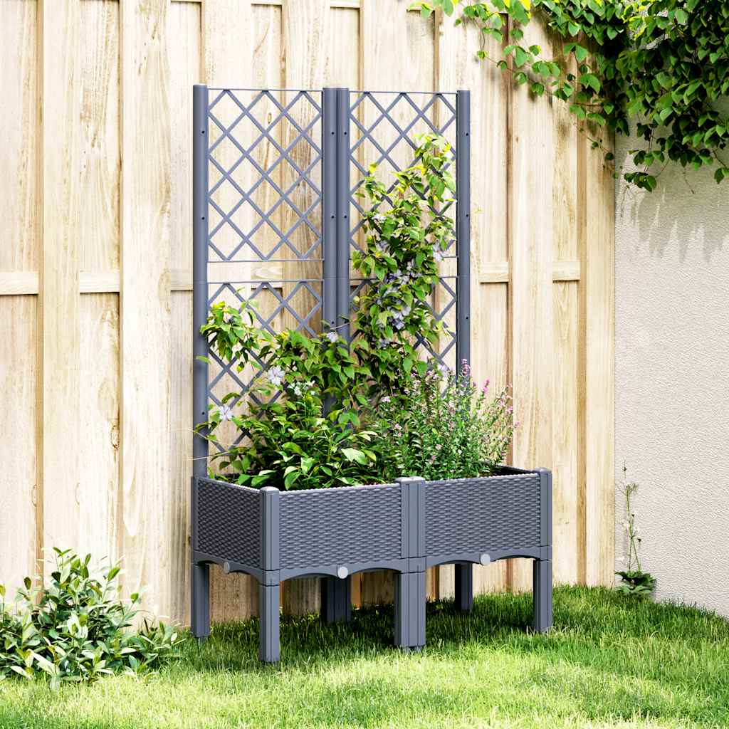 Vidaxx plantekasse med espalier 80x40x142 cm polypropylen blå-grå