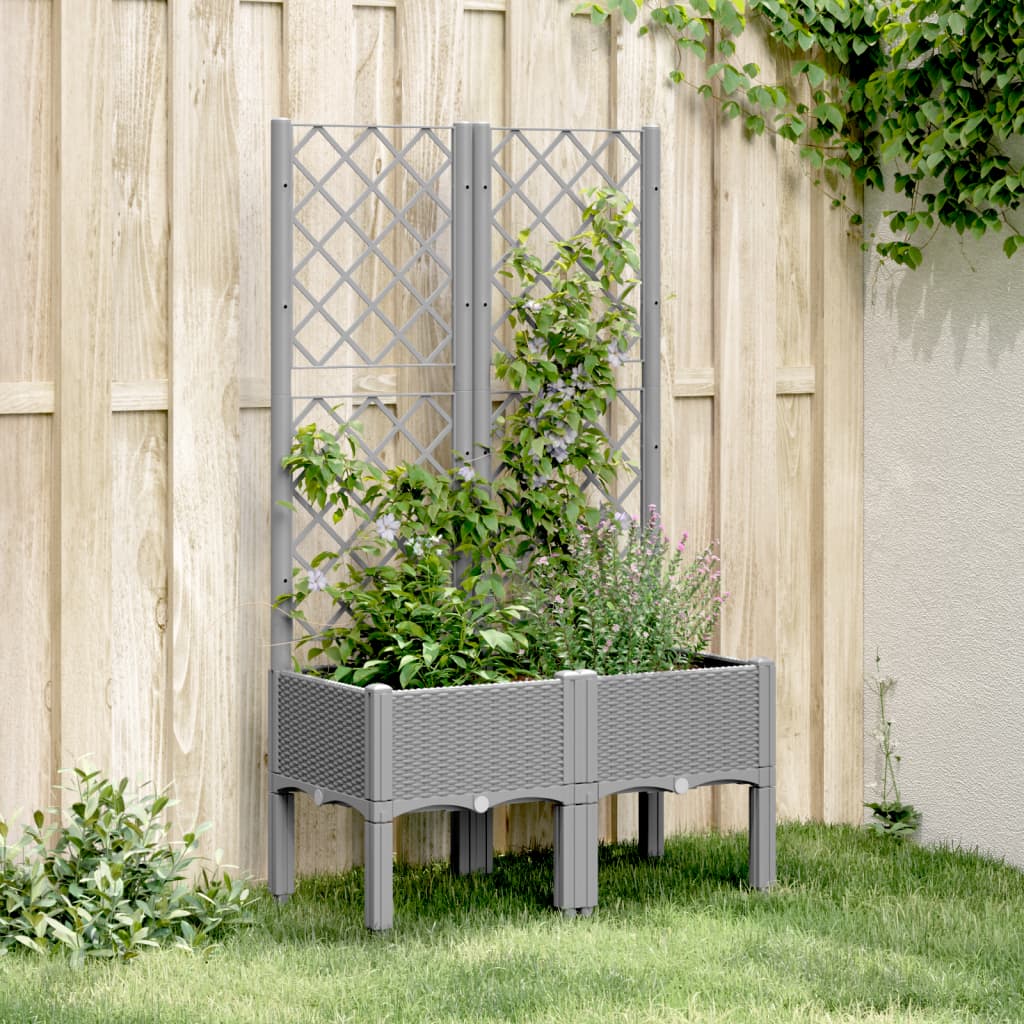 Vidaxx plantekasse med espalier 80x40x142 cm polypropylen lysegrå