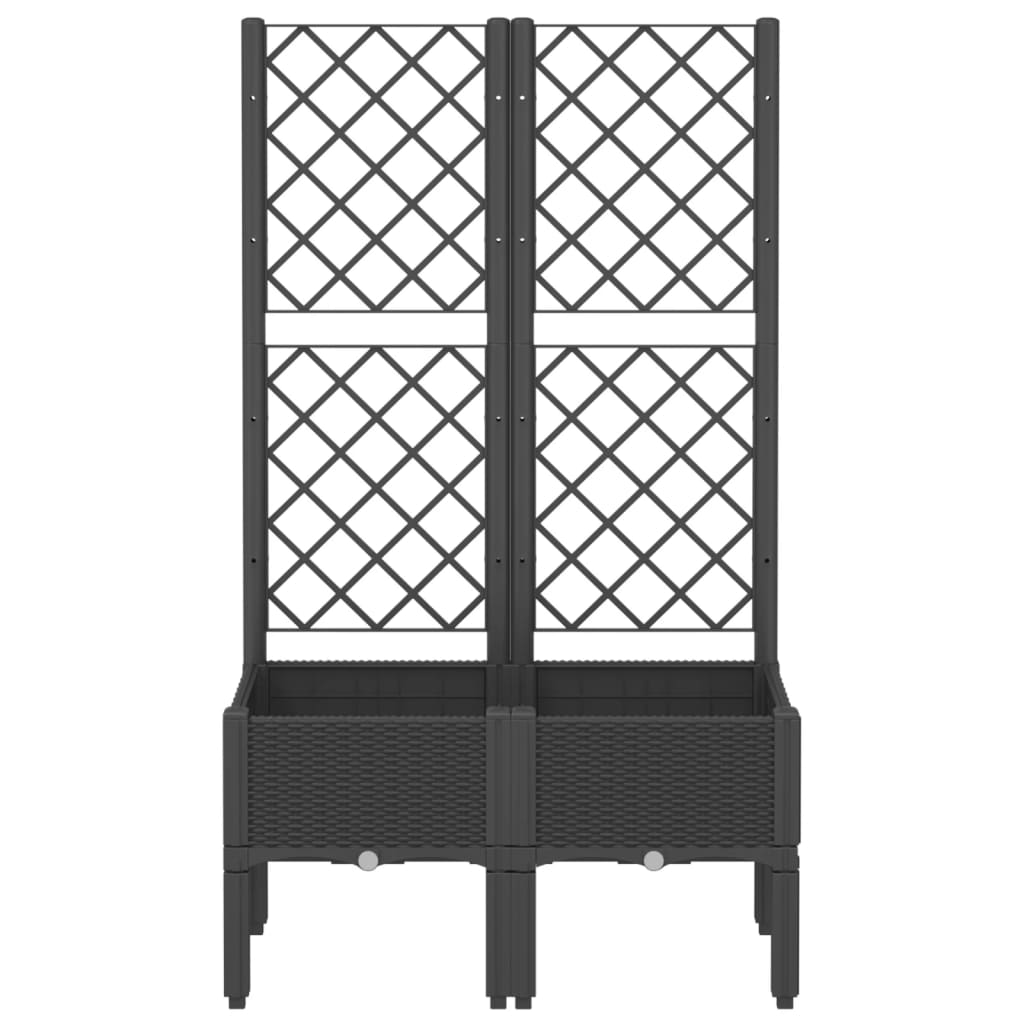 Vidaxx plantekasse med espalier 80x40x142 cm polypropylen sort