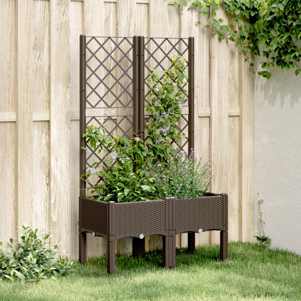 Vidaxx plantekasse med espalier 80x40x142 cm polypropylen brun