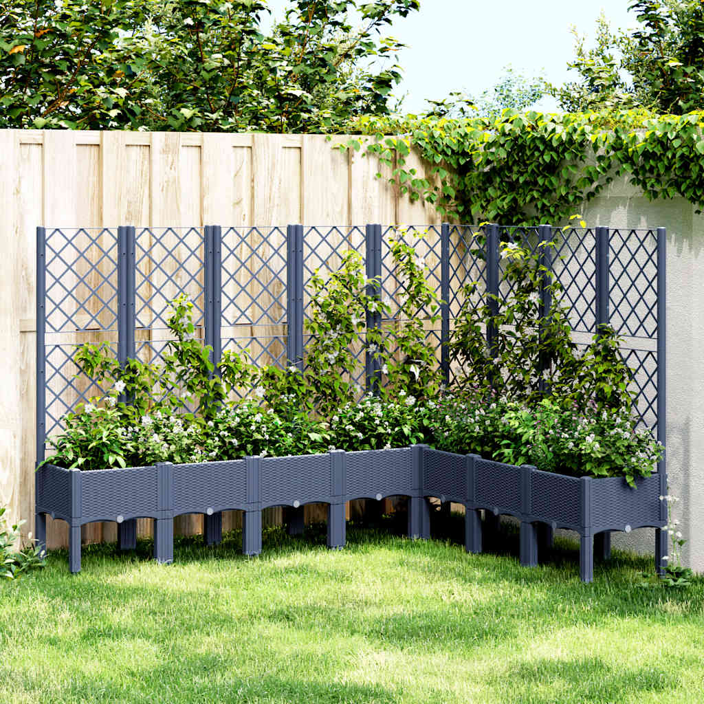 Vidaxx plantekasse med espalier 200x160x142 cm polypropylen blå-grå