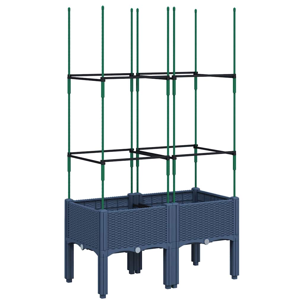 Vidaxx plantekasse med espalier 80x40x142,5 cm polypropylen blå-grå
