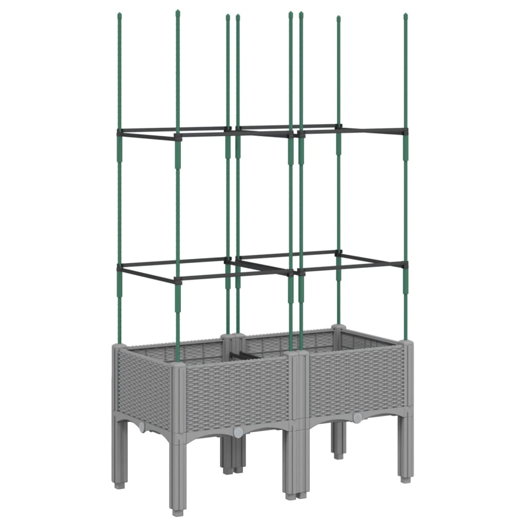 Vidaxx plantekasse med espalier 80x40x142,5 cm polypropylen lysegrå