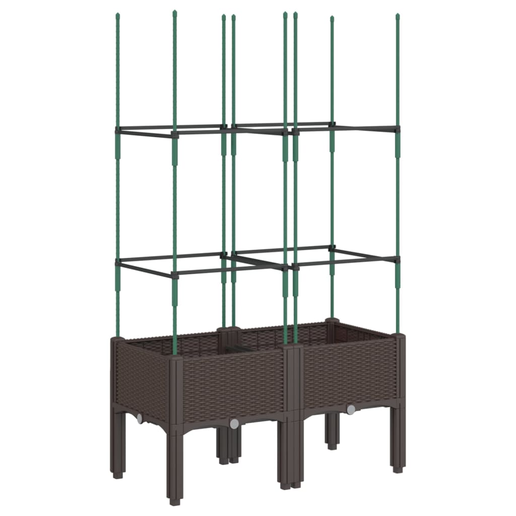 Vidaxx plantekasse med espalier 80x40x142,5 cm polypropylen brun