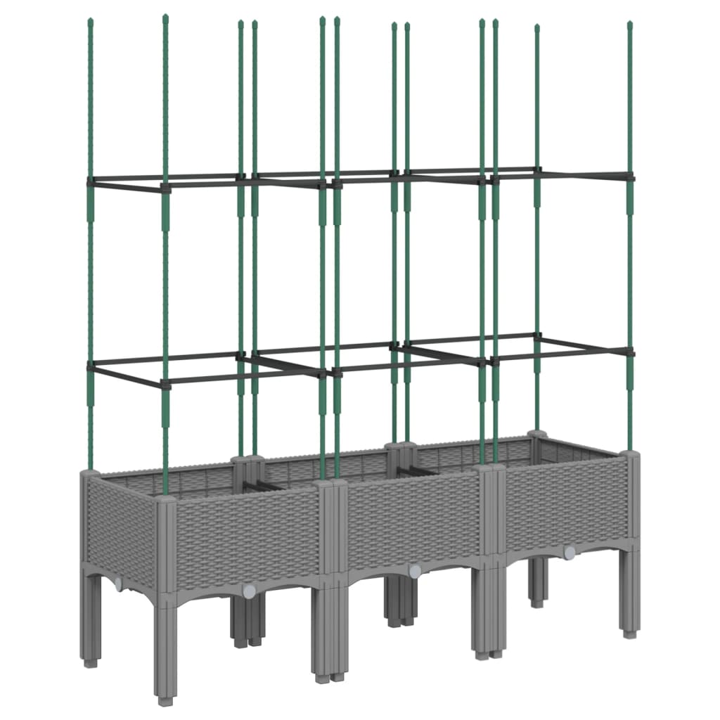 Vidaxx plantekasse med espalier 120x40x142,5 cm polypropylen lysegrå