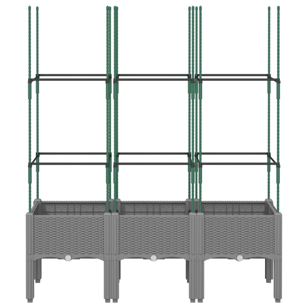 Vidaxx plantekasse med espalier 120x40x142,5 cm polypropylen lysegrå