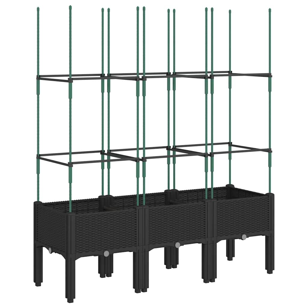 Vidaxx plantekasse med espalier 120x40x142,5 cm polypropylen sort
