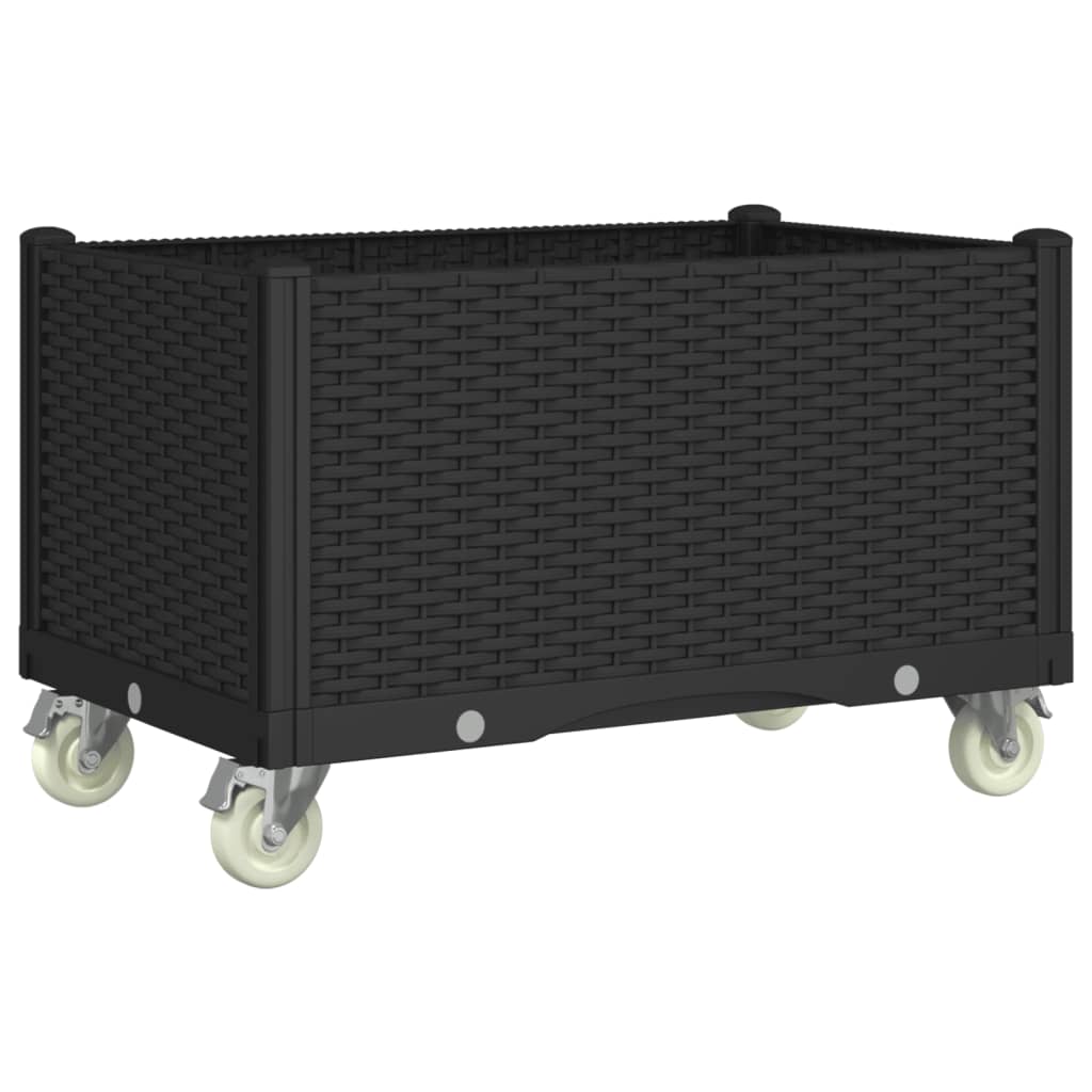 Vidaxx plantekasse med hjul 80x50x54 cm polypropylen sort