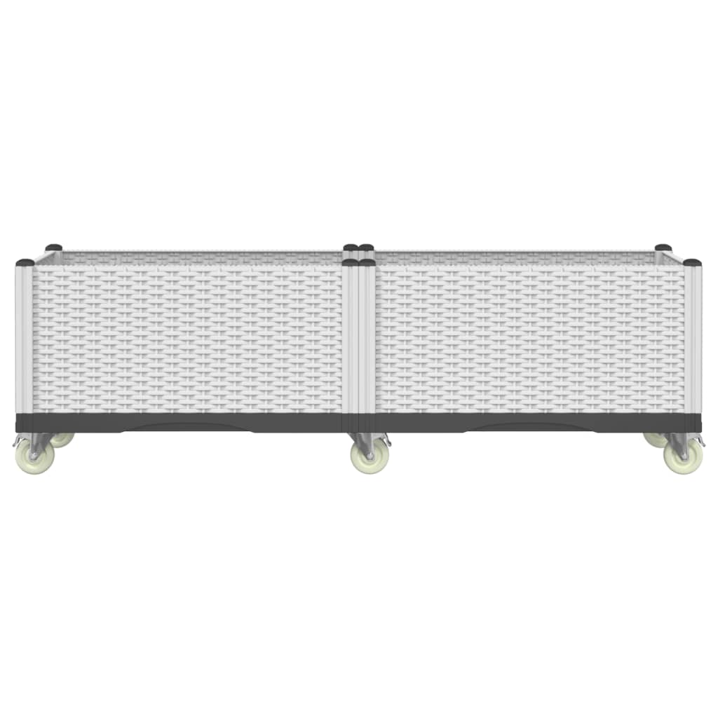 Vidaxx plantekasse med hjul 160x50x54 cm polypropylen hvid