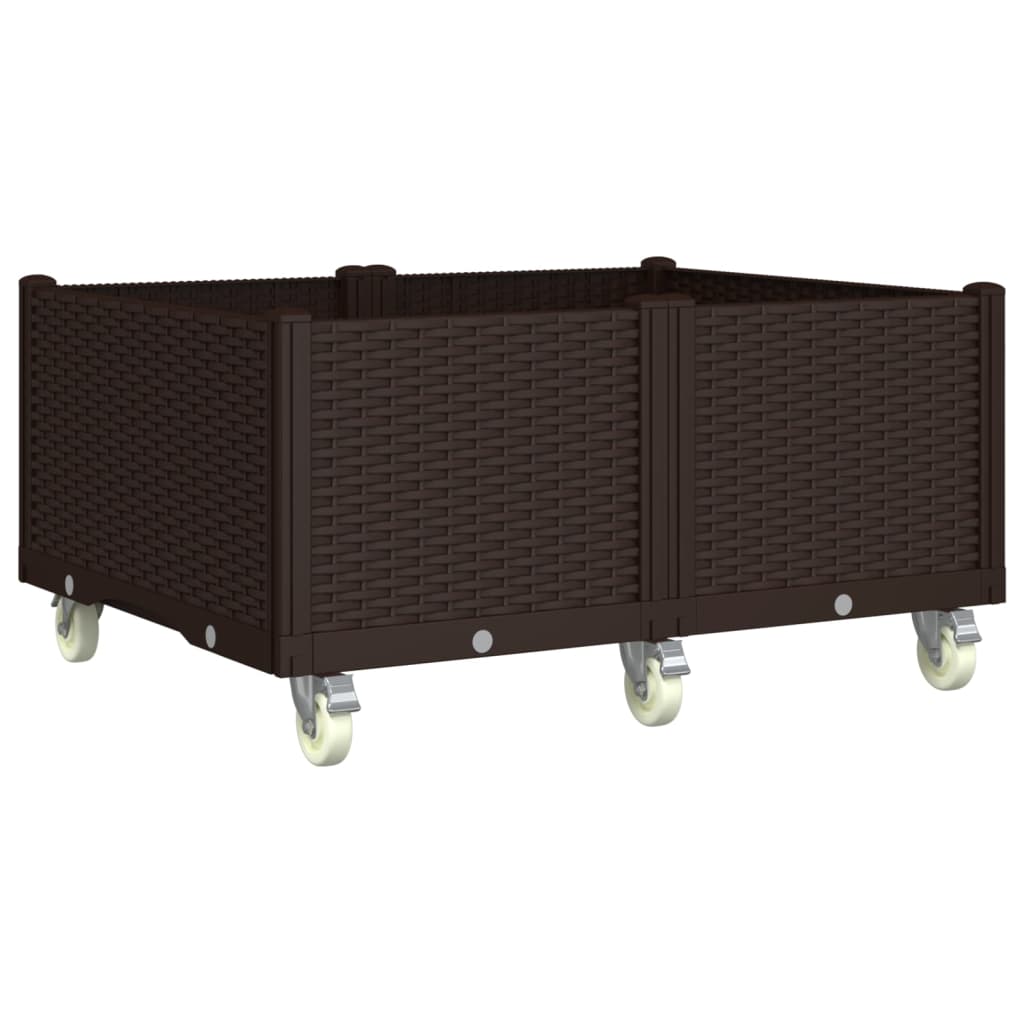 Vidaxx plantekasse med hjul 100x80x54 cm polypropylen brun